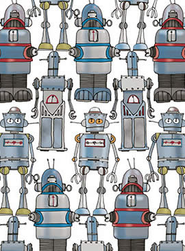Preview of Robot gift wrap.