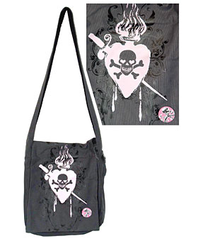 Preview of Decandent Skull Canvas Sling Bag.