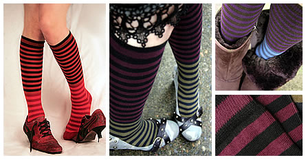 Preview of Sock Dreams' Double Striped Knee Socks.