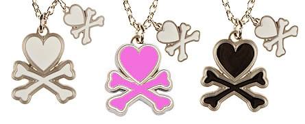 Preview of the tokidoki logo necklaces.